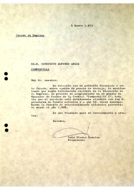 Comunicaciones internas del año 1973